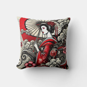 Almofada Geisha Art Travesseiro decorativo - Elegância Japo