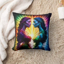 Almofada Gêmeos Coloridos Embrulhando Luz à Noite