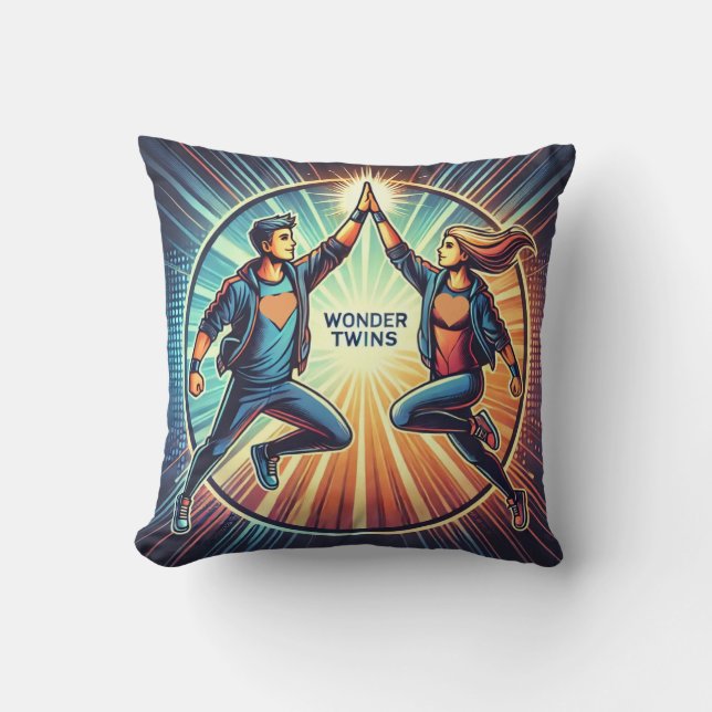 Almofada Gêmeos maravilhosos - O poder do Trabalho em equip (Frente)