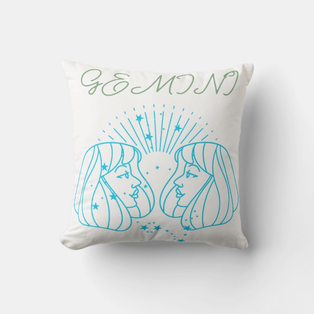 Almofada Gemini Zodiac: Presente de Astrologia Artística pa (Frente)