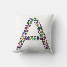 Gemstone Colorido Padrão Floral Inicial