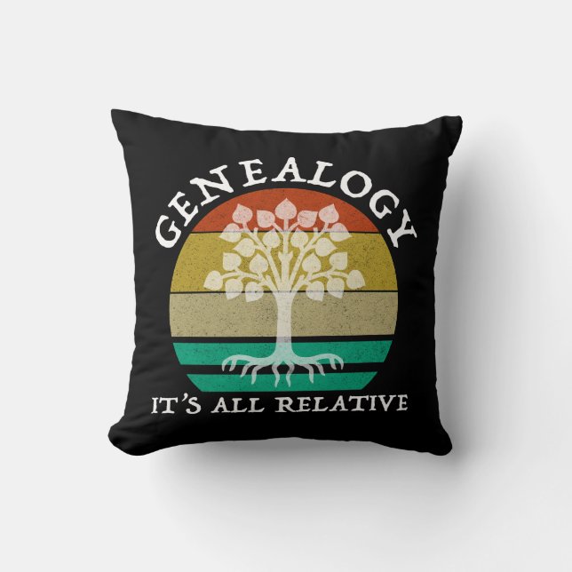 Almofada Genealogia - Tudo é Relativo (Frente)