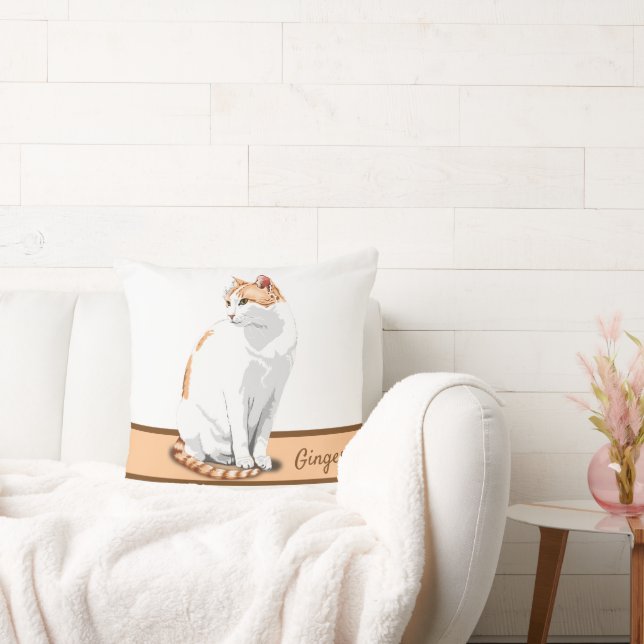 Almofada Gengibre Branco e Laranja Personalizado (Sofá)