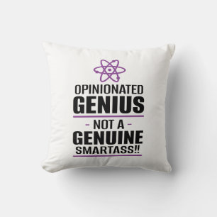 Almofada "Gênio Parecido... Não Um Smartass Genuíno"