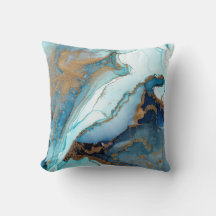 Geodo de Mármore Ágata Azul e Dourado Kintsugi