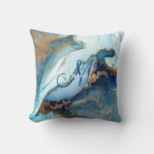 Geodo de Mármore Ágata Azul e Dourado Kintsugi Mon