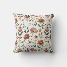 Almofada Geometria Floral Boho – Padrão de Flor Silvestre T