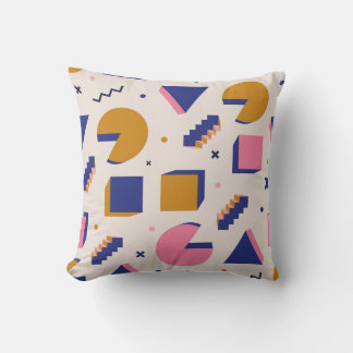 Almofada Geometria Memphis: 90 anos Moda sem costura