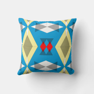 Almofada Geometric Convergence in Blue and Gold