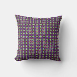 Almofada Geometric Diamond Pattern Green Purple Yellow