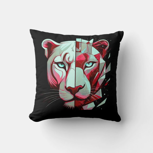 Almofada Geometric Panther Split Face– Modern Abstract  (Frente)