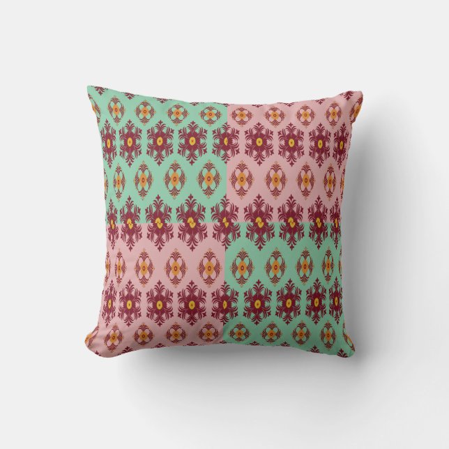 Almofada Geometric Patchwork Throw Pillow – Modern Purple C (Frente)