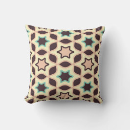 Almofada  Geometric pattern with star shapes in brown and t