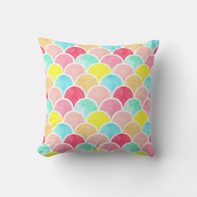 Almofada geometric watercolor seamless pattern, scales of m (Frente)