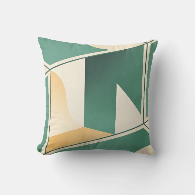 Almofada geometrical boho chic sage green minimalist (Frente)