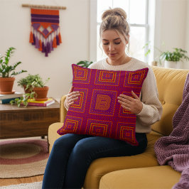 Almofada Geométrico do Monograma Personalizado do Modern Bo