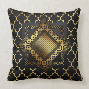 Almofada Geométrico Dourado preto dourado de Deco da arte