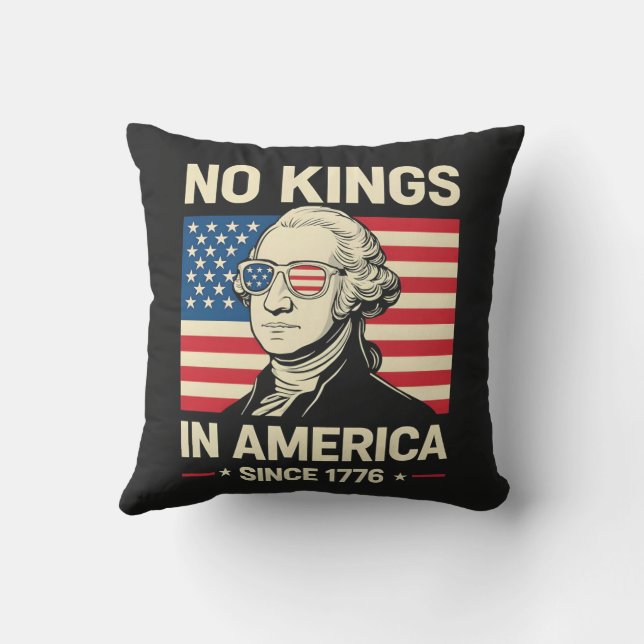 Almofada George Washington engraçado Sem Reis América 1776 (Verso)