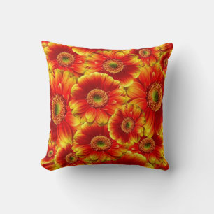Almofada Gerbera Daisies Amarelo e Laranja