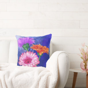 Almofada Gerberas Travesseiro decorativo Belos Flores