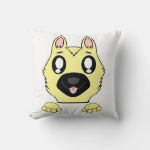 Almofada german shepherd de espreita preto e creme