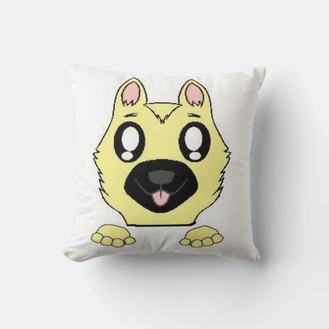 Almofada german shepherd de espreita preto e creme (Frente)