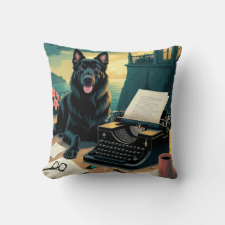 Almofada German shepherd Dog gentleman vintage