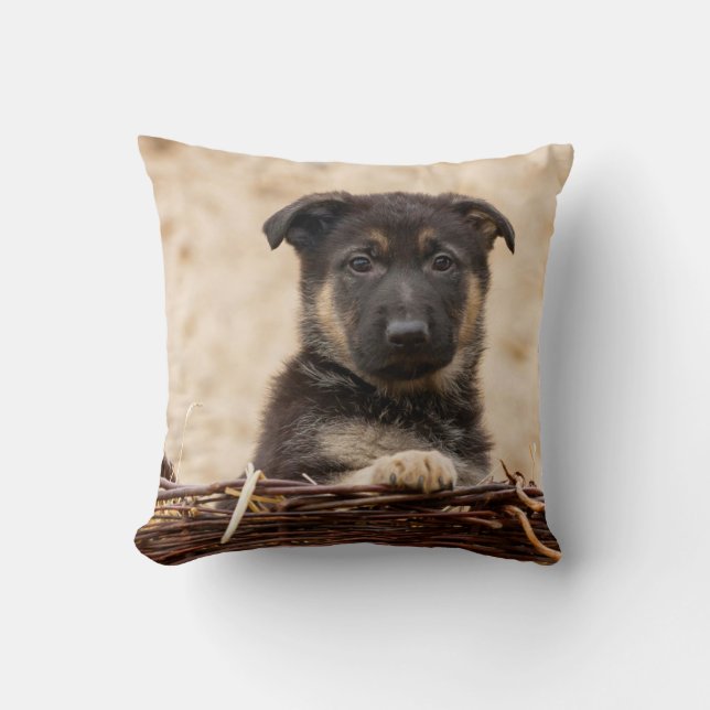 Almofada German shepherd Em Cesta (Frente)