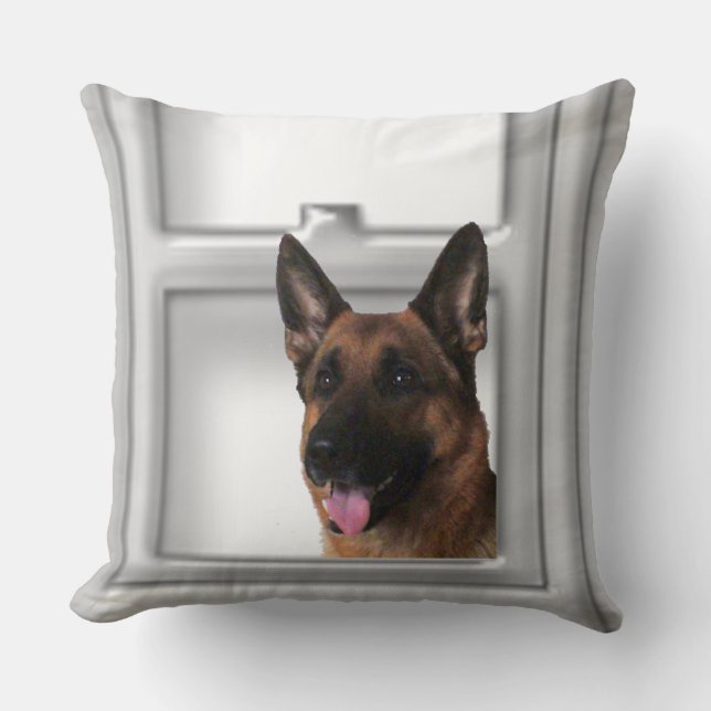 Almofada German shepherd que olha para fora o travesseiro (Frente)