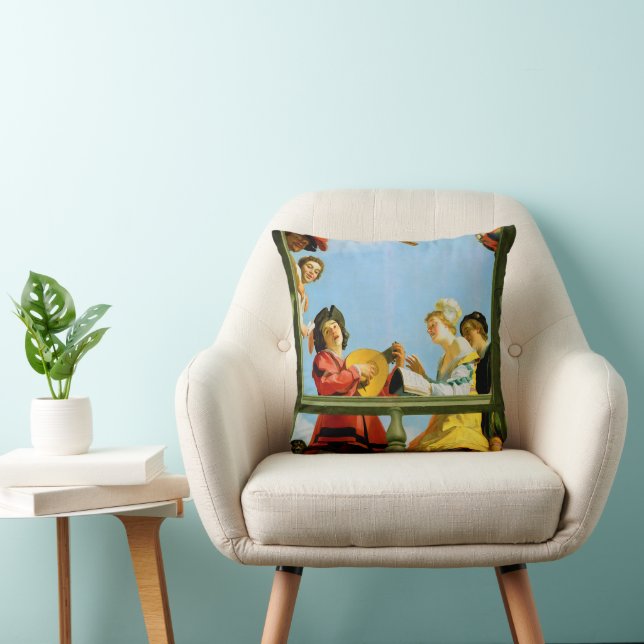 Almofada Gerrit Van Honthorst Musical Group Balcony Art (Cadeira)