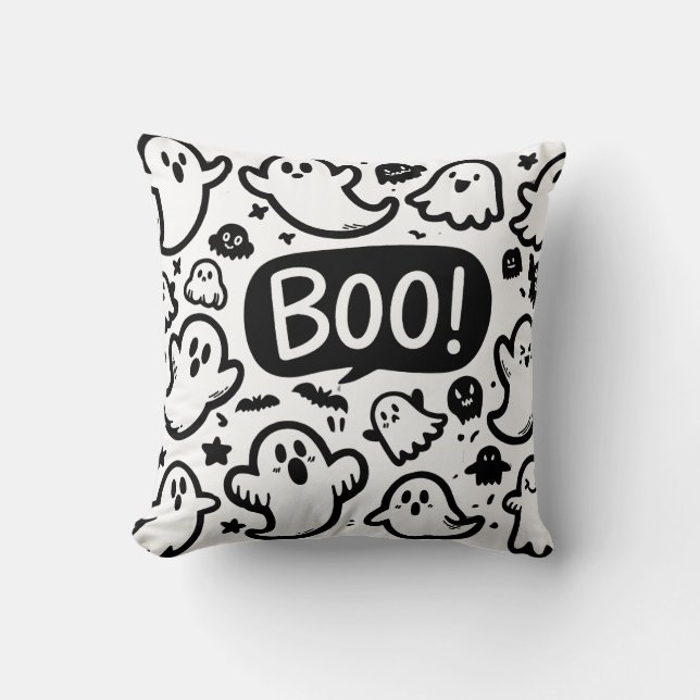 Almofada Ghosts bonitos Halloween Boo Design (Frente)