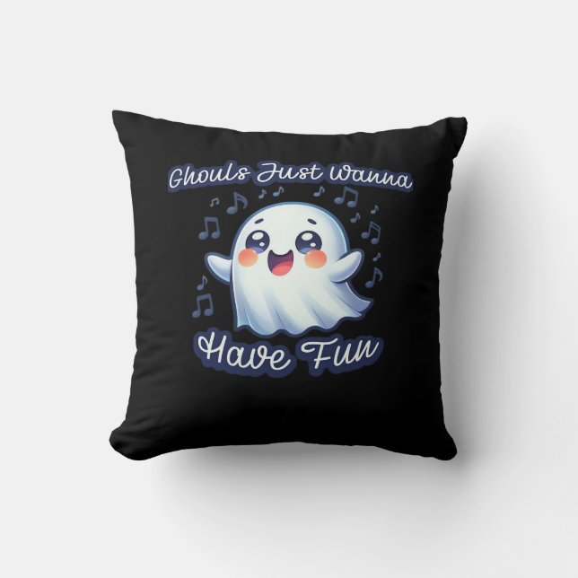 Almofada Ghouls Só Quer Divertir-Se Com Sloth E Slogan (Frente)