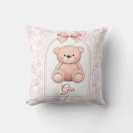 Almofada Gia | Design de Enfermeiro de Urso Rosa Personaliz