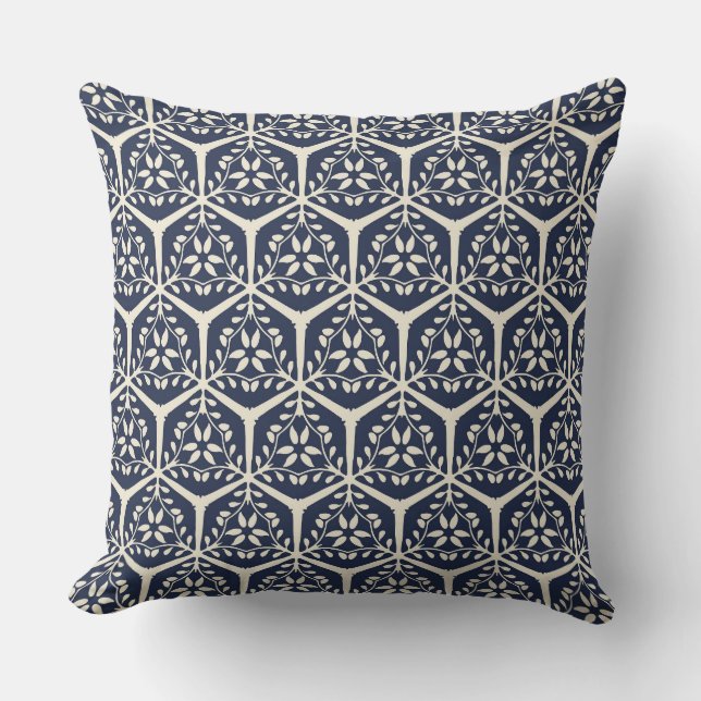 Almofada Gilded Garden Lattice - Flor de Meia-Noite (Frente)