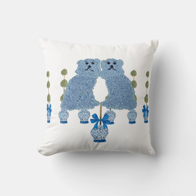 Almofada Ginger Jars Staffordshire Dogs Topiary (Frente)