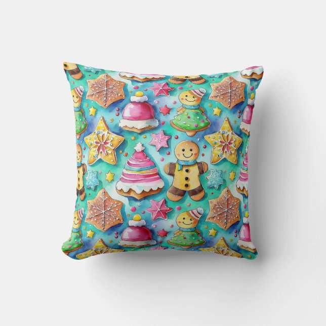 Almofada Gingercake de cromo de aquarela (Frente)