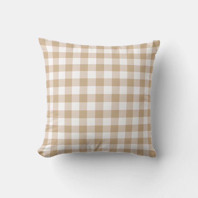 Almofada Gingham Beige Intenso (Frente)