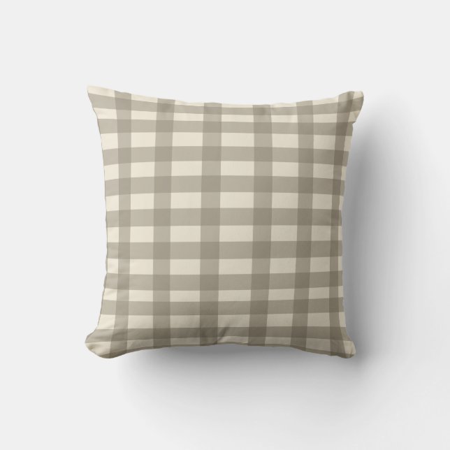 Almofada Gingham Cream and Toffee (Frente)