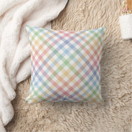 Almofada Gingham primavera pastel simples e giro xadrez