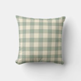 Almofada Gingham Quase Acordado - Xadrez às margens do rio.