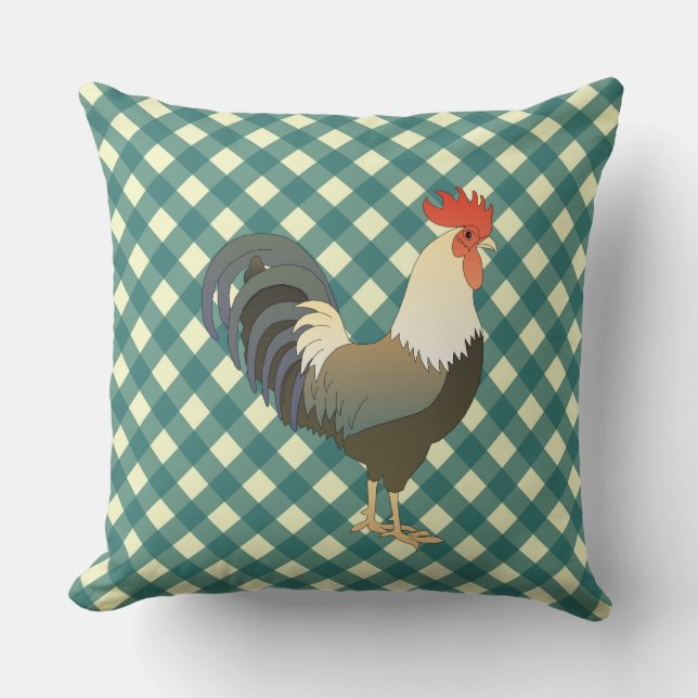 ALMOFADA GINGHAM ROOSTER (Frente)