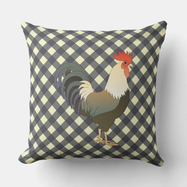 ALMOFADA GINGHAM ROOSTER (Frente)