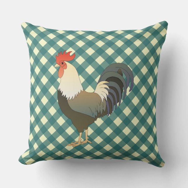 ALMOFADA GINGHAM ROOSTER (Frente)
