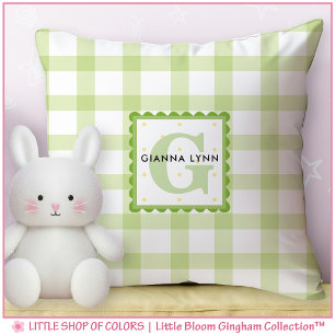 Almofada Gingham Verde Monograma