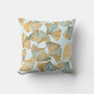 Almofada Gingko deixa aquarela padrão sem costura