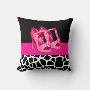 Almofada Girafa Impressão,, Calçados Rosa, Bonitos, Com Nom