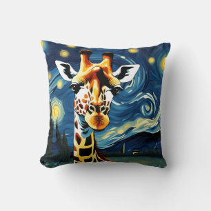 Almofada Girafa na Noite Estrelada