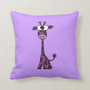 Almofada Girafa roxo engraçado