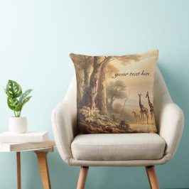Almofada Girafas botânicas, personalizáveis