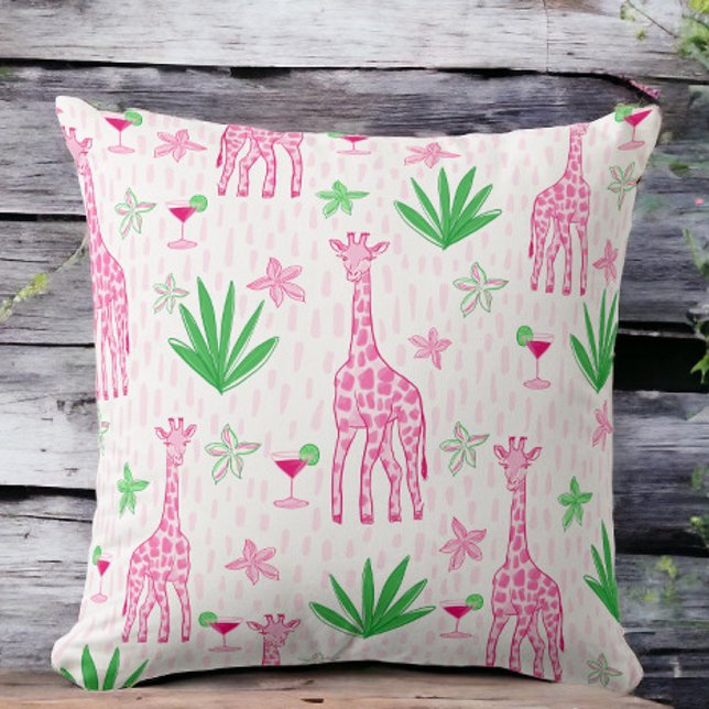 Almofada Girafas Clássicas Elegantes e Selva de Cosmopolita (Criador carregado)
